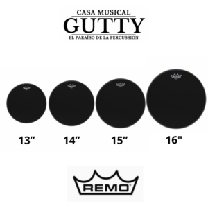 PARCHE DE TIMBAL REMO AMBASSADOR EBONY 13" - 14″ - 15″