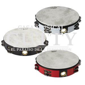 PANDERETA DOBLE HILERA FIBERSKYN REMO 10" BLANCO/ROJO/NEGRO /TA-5210-70/TA5210-00/TA5210-52